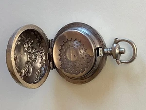 ANTIQUE STERLING SILVER PORTE-LOUIS COIN BOX Pocket Watch Shape Gold Louis d’or - Picture 1 of 3