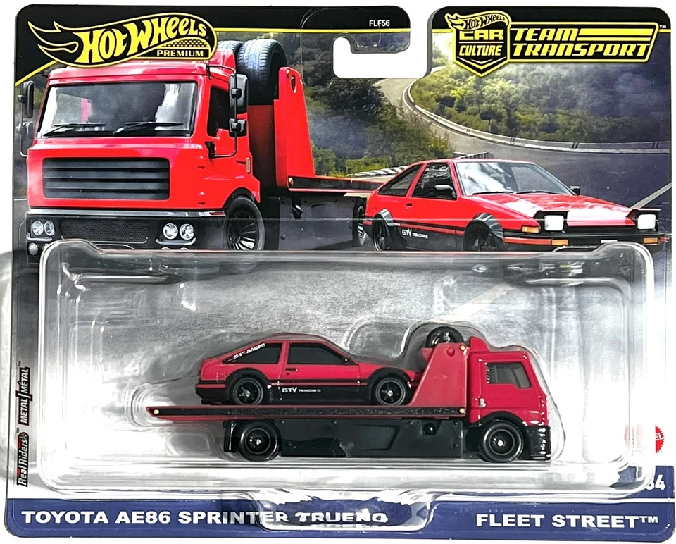 Hot Wheels 2025 Team Transport | Toyota AE86 Sprinter Trueno y Fleet Street Foto 1 de 1