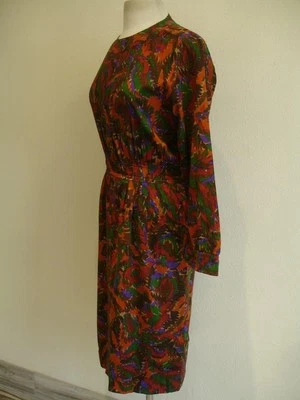 Vestido Para Mujer M L De Colección Años 70 YSL Saint Laurent Rive Gauche Estampado Floral Bolsillos Foto 1 de 4