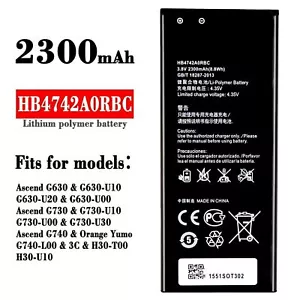 New Battery HB4742A0RBC For HUAWEI G730-U10 Ascend G740 Orange Yumo 3C H30-U10 - Imagen 1 de 5