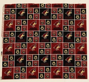 Arizona Coyotes Cotton Fabric for Small Crafts, 21" x 18", New - Picture 1 of 7