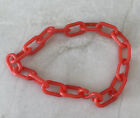 Vintage 80s Plastic Red 7.5" Bakelite Bracelet for Clip on Charms 1980s