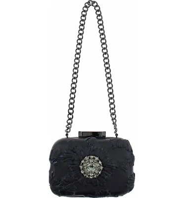 Badgley Mischka  Minaudiere  Black Briar Leather Mini Everning Bag (retail $595) - Image 1 of 4