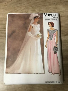 Vintage 1985 Vogue Bridal Original Sewing Pattern #1518, Size 8 - Picture 1 of 2