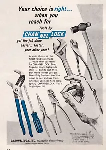 1965 ChannelLock Tools Wrench Pliers Screwdriver Hammer Original Print Ad - Picture 1 of 1