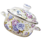  Enamel Pot Flower Stock Household Soup Portable Stockpot With Cover