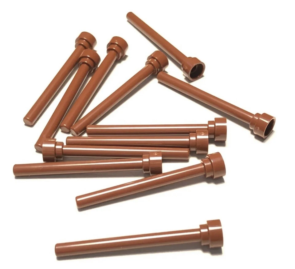 Lego 12 Piezas Marrón Rojizo 1x4 / Antena 4H / Ciudad / Amigos / Edificio Castillo Foto 1 de 1