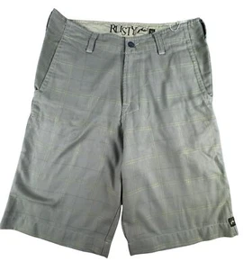 Rusty Mens Plaid Shorts Size 30 Beige Polyester/Viscose Style Golf Casual NWOT - Picture 1 of 13