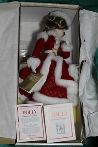 Holly The Christmas Seal Franklin Heirloom Porcelain Doll In Box With COA 21 in - Picture 1 of 14