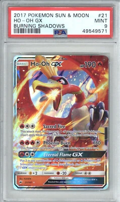 2017 Pokemon Sun & Moon Burning Shadows #21 Ho-Oh Gx Burning Shadows PSA 9 MINT - Image 1 of 2