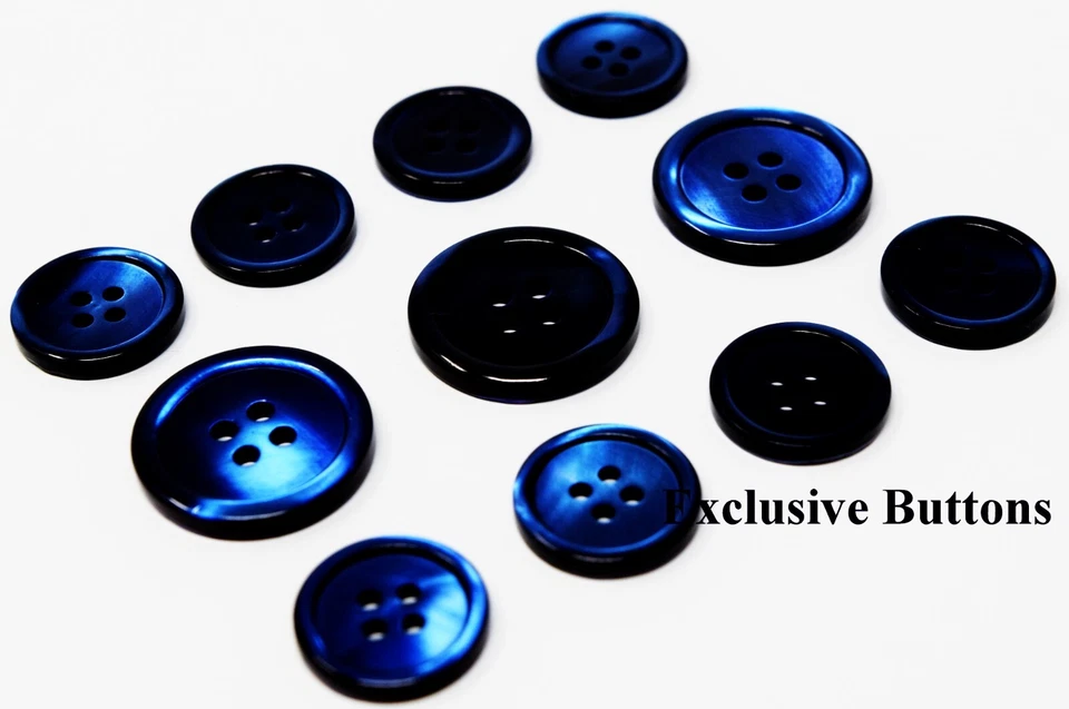 Dark Navy Mother Of Pearl Buttons Set (MOP) For Suit, Blazer, or Sportcoat - Image 1 of 2