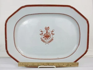 Spode Copeland Newburyport Rojo 16.5" Lg Plato Borde Desgaste - Plato Barbacoa Verano - Imagen 1 de 5