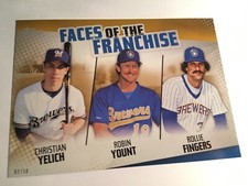 2019 Topps Faces of Franchise 5x7 Robin Yount Fingers Yelich Brewers 03/10