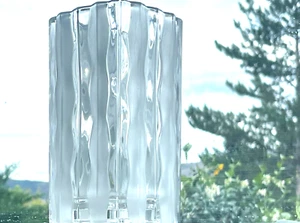 Vintage STUDIO NOVA  Handcrafted Square Crystal Glass Vase Japan Signed NIB - Picture 1 of 11