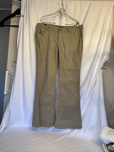Dickies Khaki Pants Jr Size 17 Flare Leg Stretch Flat Front Uniform Slacks - Picture 1 of 5