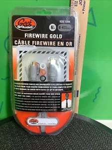 Firewire Cable 6 ft gold 6-pin to 4-pin GS-6FW64 IEEE Geek Squad Cable NEW - Picture 1 of 6