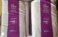 Poise Pads  Long Length #4 54 Pads 2 Packs 108 Pads