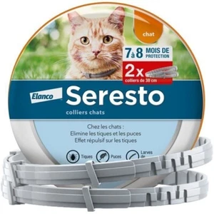 Lot de 2 Colliers Anti-Puces et Anti-Tiques SERESTO ORIGINAL Chat EXP 11/2030 - Afbeelding 1 van 1