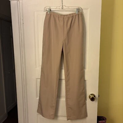 Pantalones para mujer Appleseeds talla 10 tostados frente plano cintura elástica recta con bolsillos Foto 1 de 4