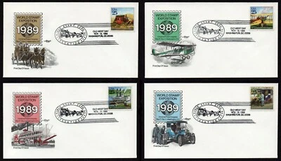USA, SCOTT #2434-2437, SET 4 ARTMASTER FDC COVERS 1989 UNIVERSAL POSTAL CONGRESS - Image 1 of 4