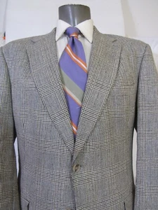 Tommy Hilfiger Gray Plaid Silk 2 Button Men's Sport Coat Sz 42R - Picture 1 of 20