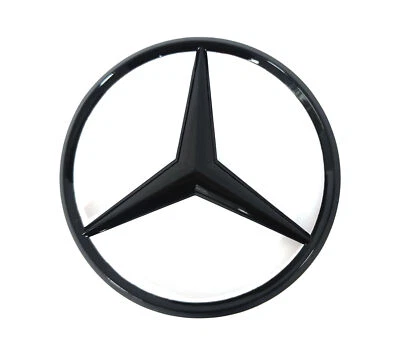 For W212 SEDAN Mercedes AMG E350 GLOSS BLACK Star Emblem Rear Trunk Lid Badge - Image 1 of 4