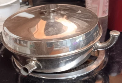 Antique silver chafing dish, 4 pieces. Markings and serial numbers. - Image 1 of 4