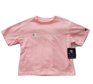 Champion Short Sleeve Pink Crop Top T Shirt, Girls Size 6, (M) - Picture 1 of 5