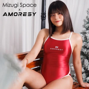 AMORESY Women's Glossy Satin Professional Swimwear Sling Backless Beach Swimsuit - Picture 1 of 24