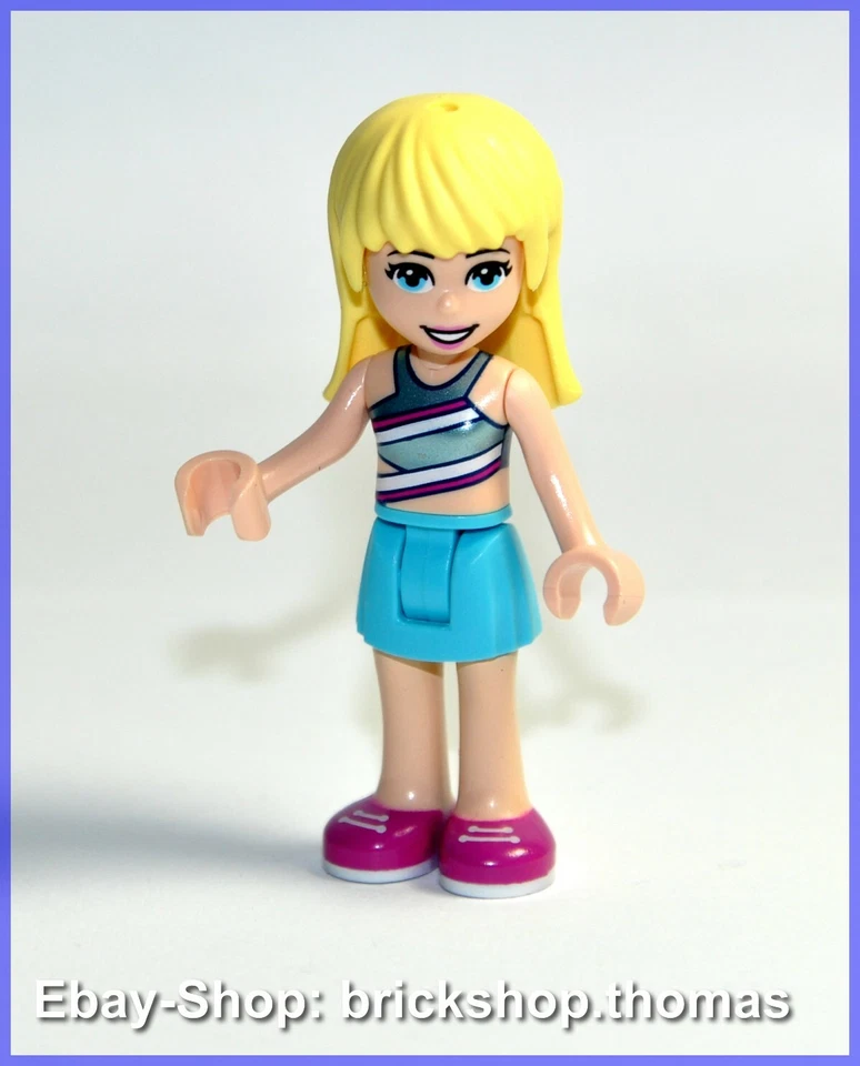 Lego Personaggio Friends Stephanie - frnd314 - Minifig Gonna Azzurra Media - NUOVO/NUOVO