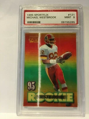 1995 Sportflix #121 Michael Westbrook PSA 9 MINT RC Rookie Card Washington Reds - Image 1 of 2