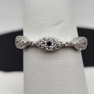 925 Sterling Silver CZ Ring-Evil Eye 3 mm Size 6 ~FREE SHIPPING~ - Picture 1 of 8