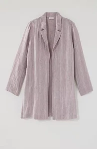 Chaqueta plumero a rayas de lino Jill Pure Jill nueva con etiquetas venta al por menor $129 madera a la deriva - Imagen 1 de 4
