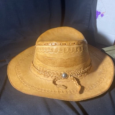Sombrero de Vaquero Águila De Colección Hecho a Mano Cuero Repujado - Personalizado Foto 1 de 4