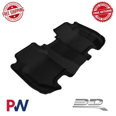 3D MAXpider Custom Fit Kagu Floor Mat Black Second Row For 2015-2020 Honda Fit - Image 1 of 4