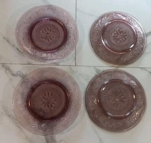 Lot Of 4 Vintage Tiara Amethyst Plum Salad Sandwich Luncheon Plates 8 3/8" - Picture 1 of 5