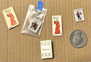 Vintage Miniature 1:12 Sewing Book And Pattern Lot Of 5 - Picture 1 of 3