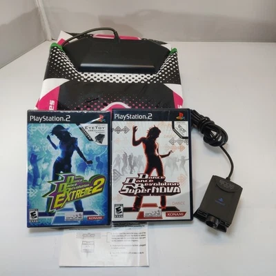 Konami Stay Cool PS2 Playstation Dance Revolution Game Pad Dance Mat W/ 2 Games - Image 1 of 4