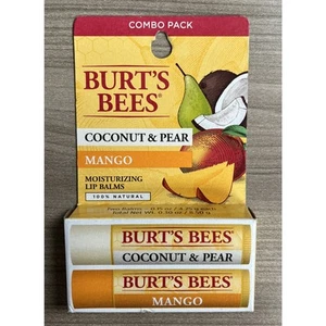 Bálsamo labial hidratante Burts Bees coco pera mango natural paquete de 2 - Imagen 1 de 4