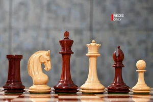 The CB Red Rum Staunton Series Chess Pieces in Bud Rose / Box Wood - 4.4" King - Picture 1 of 11