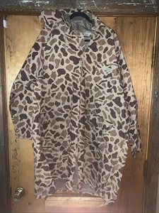 Vintage Hodgman Rain Coat Mens XL Waterproof Duck Camo Hooded Hunting Parka - Picture 1 of 6