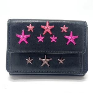 Jimmy Choo Geldbörse Star Studs Compact Mini Tri-Fold Leder Schwarz - Bild 1 von 10