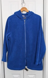 Quacker Factory Damen-Fleecejacke Größe 1 X XL blau durchgehender Reißverschluss - Bild 1 von 5