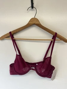 Auden Unlined Demi Coverage Underwire Bra Burgundy Size 32B NWT - Picture 1 of 10