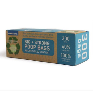 300 Poo Bags Big Strong 40% Recycled Ancol Unscented Extra Large