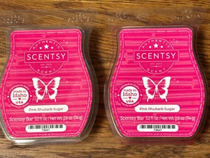 Scentsy Refill Wax Bars Pink Rhubarb Sugar Discontinued New x 2 - Picture 1 of 3