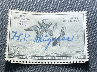 US Federal Duck Stamp Scott # RW18 Used Gadwall Ducks c.1951 - Image 1 of 2