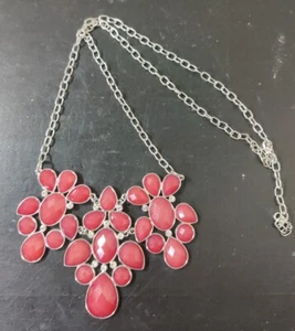 "Angel Mist" Pink Floral Runway Statement Premier Designs Jewelry Necklace  - Picture 1 of 6