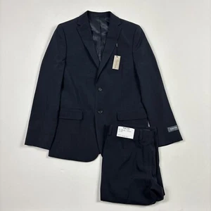 Kenneth Cole Reaction Boys Techni-Cole Flex Coat Suit Jacket 18R Pant 18W Navy - Picture 1 of 4