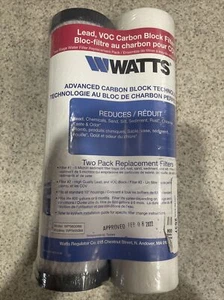 Sealed 2 Pack Watts WP560088 Advanced 5 Micron Lead VOC Carbon Block Filters - Picture 1 of 7
